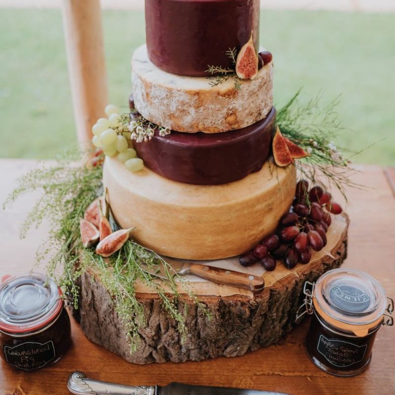 Cheese tower cake with mice toppers