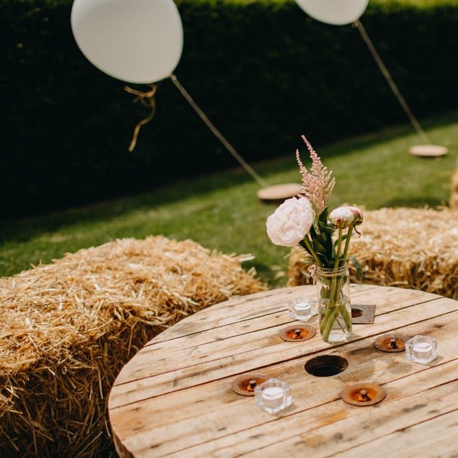 Peonies &amp; Dried Flowers in a Jar Wedding Decor | DIY Rustic Tipi Wedding at Riverhill Gardens, Sevenoaks | Frances Sales Photography