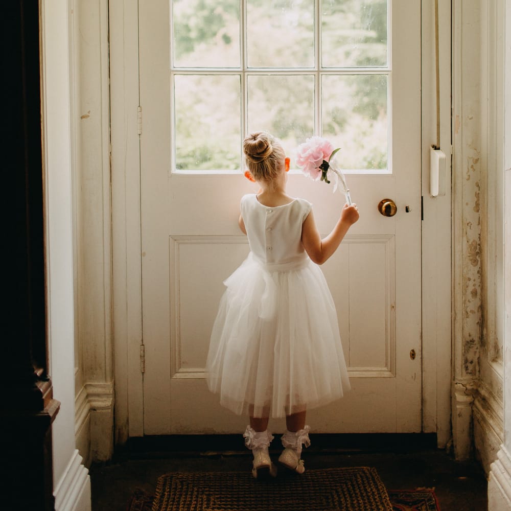 Flower Girl | DIY Rustic Tipi Wedding at Riverhill Gardens, Sevenoaks | Frances Sales Photography
