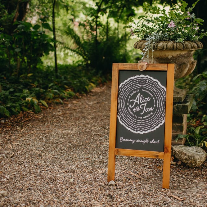 Chalkboard Wedding Sign | DIY Rustic Tipi Wedding at Riverhill Gardens, Sevenoaks | Frances Sales Photography