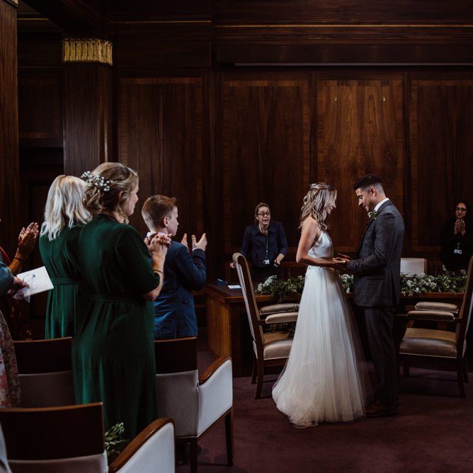 Bride and groom tie the knot at Stoke Newington Town Hall