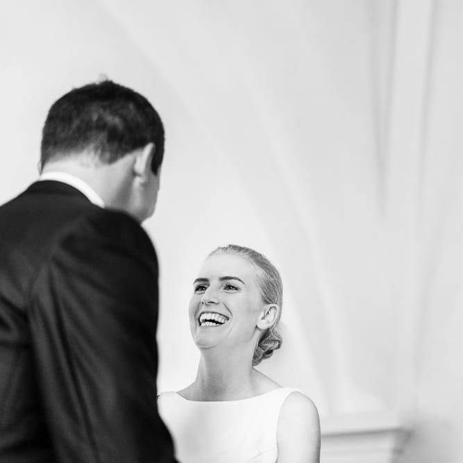 Wedding Ceremony | Bride in Caroline Castigliano Wedding Dress | Groom in Henry Herbert Tailors Morning Suit | Traditional Green/Blue Danish Wedding at Scandinavian Country House, Jomfruens Egede in Faxe, Denmark | John Barwood Photography