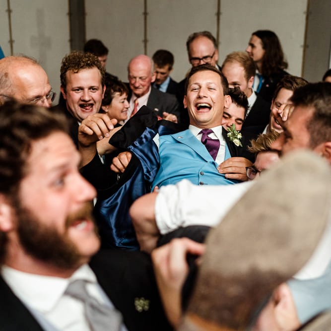 Groom in Henry Herbert Tailors Morning Suit | Traditional Green/Blue Danish Wedding at Scandinavian Country House, Jomfruens Egede in Faxe, Denmark | John Barwood Photography