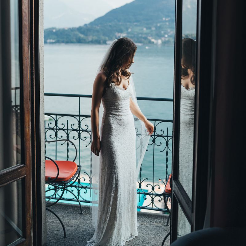 Bride in Grace Loves Lace Wedding Dress on Wedding Morning