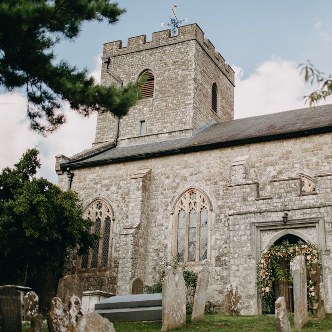 Church Wedding Ceremony | Bride in Karen Willis Holmes | Groom in Custom Made Suit by Suit Supply | Summer Wedding at Family Home in Kent | Glass Marquee from Academy Marquees | Frances Sales Photography