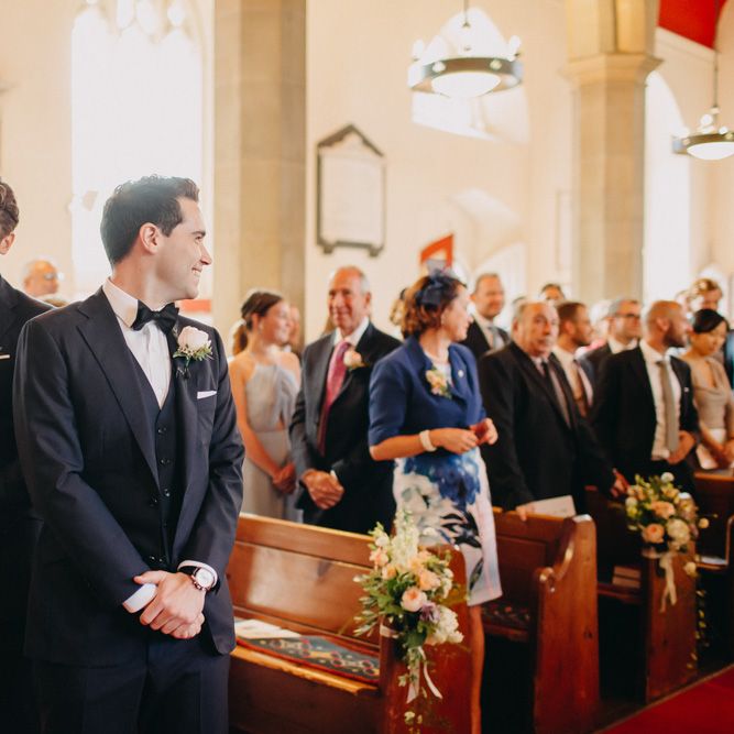 Church Wedding Ceremony | Bride in Karen Willis Holmes | Groom in Custom Made Suit by Suit Supply | Summer Wedding at Family Home in Kent | Glass Marquee from Academy Marquees | Frances Sales Photography