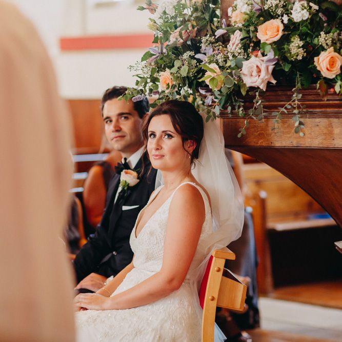 Flowers from Topiary Tree | Church Wedding Ceremony | Bride in Karen Willis Holmes | Groom in Custom Made Suit by Suit Supply | Summer Wedding at Family Home in Kent | Glass Marquee from Academy Marquees | Frances Sales Photography