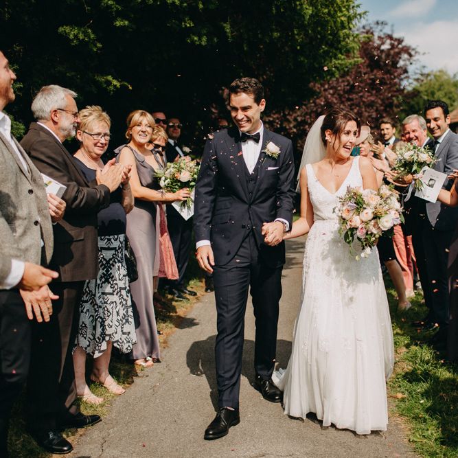 Church Wedding Ceremony | Bride in Karen Willis Holmes | Groom in Custom Made Suit by Suit Supply | Summer Wedding at Family Home in Kent | Glass Marquee from Academy Marquees | Frances Sales Photography