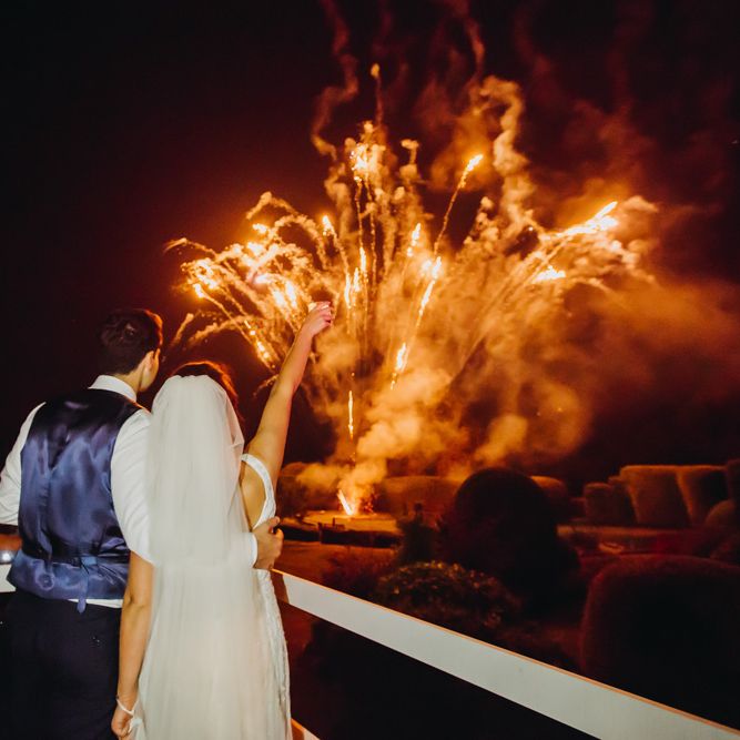 Firework Finale | Bride in Karen Willis Holmes | Groom in Custom Made Suit by Suit Supply | Summer Wedding at Family Home in Kent | Glass Marquee from Academy Marquees | Frances Sales Photography
