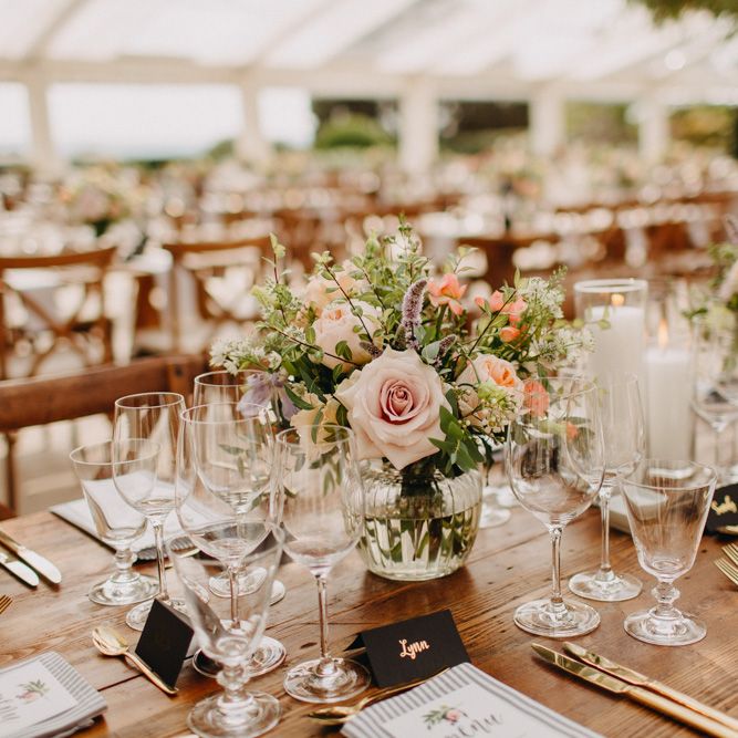 Flowers from Topiary Tree | Hand Stitched Linen Napkins | Bride in Karen Willis Holmes | Groom in Custom Made Suit by Suit Supply | Summer Wedding at Family Home in Kent | Glass Marquee from Academy Marquees | Frances Sales Photography