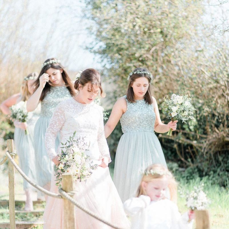 Bridal Party in Embellished Dresses