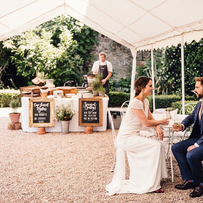 Newlyweds Stealing a Moment