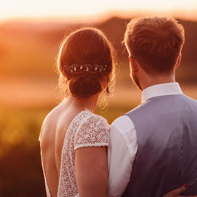 Bride and Groom Golden Hour Portrait