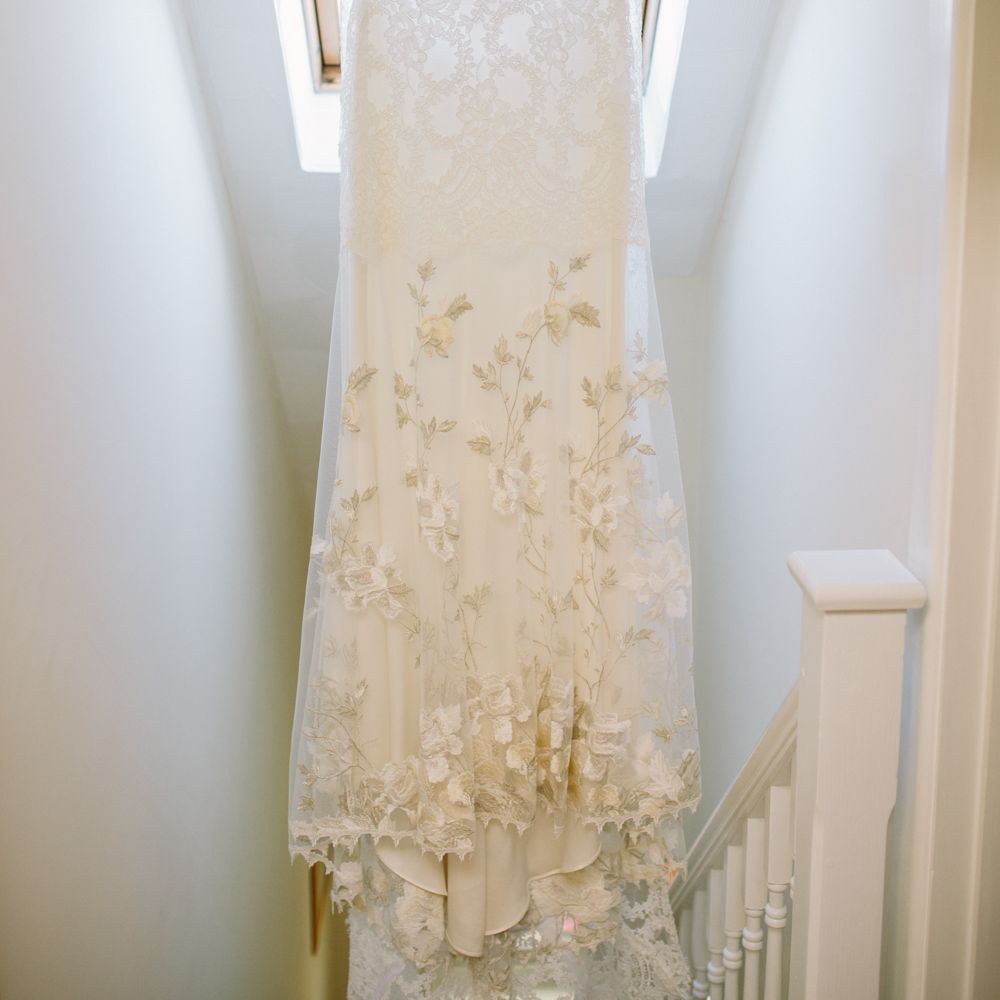 Claire Pettibone Whitney Bridal Gown | DIY Country Wedding at Warborne Farm, Lymington | Camilla Arnhold Photography