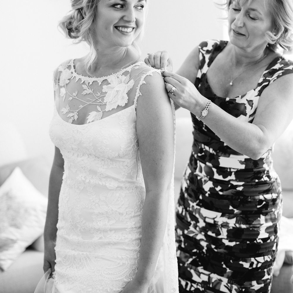Bride in Claire Pettibone Whitney Bridal Gown with Cape | DIY Country Wedding at Warborne Farm, Lymington | Camilla Arnhold Photography