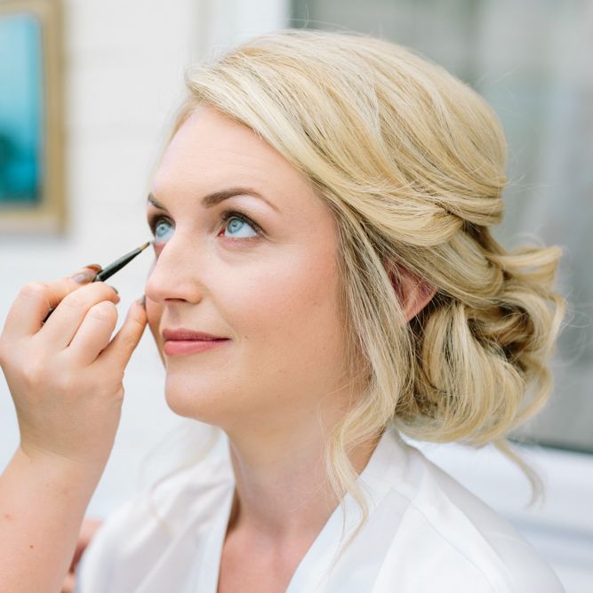 Bridal Makeup | DIY Country Wedding at Warborne Farm, Lymington | Camilla Arnhold Photography