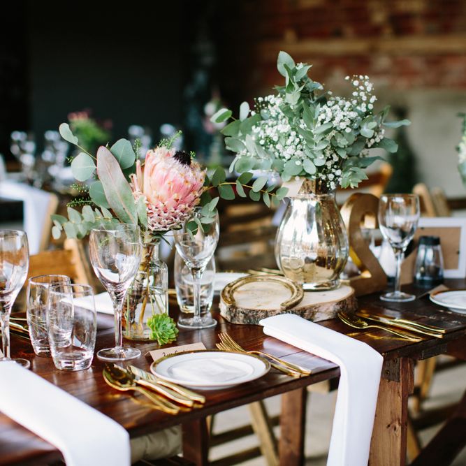 Tablescape Wedding Reception Decor | DIY Country Wedding at Warborne Farm, Lymington | Camilla Arnhold Photography