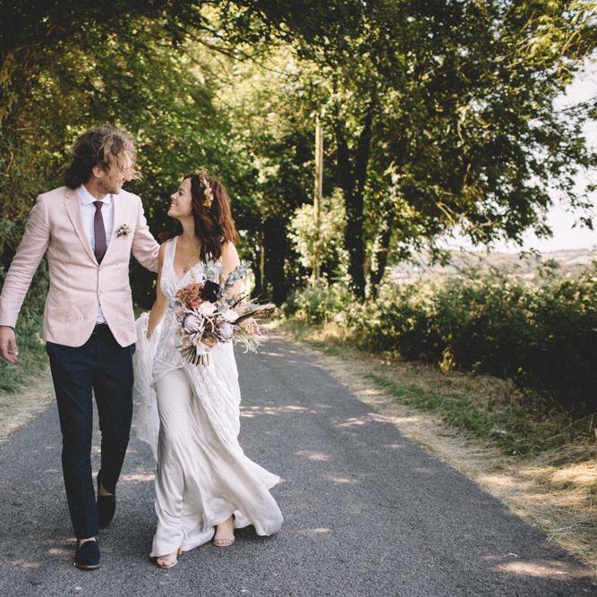 Groom In Pink Jacket // Image By Carrie Lavers Photography