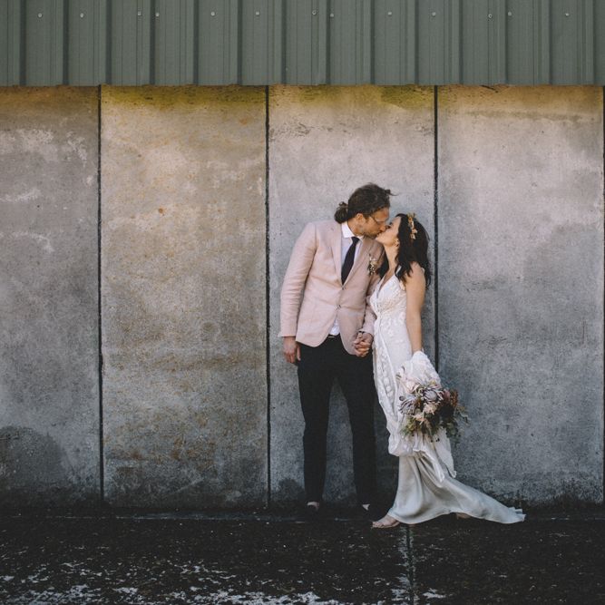 Groom In Pink Jacket // Image By Carrie Lavers Photography
