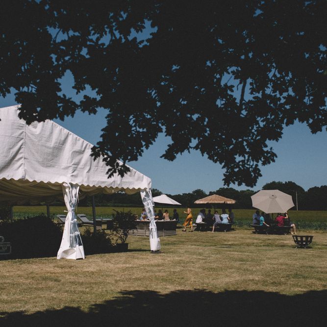 BBQ Wedding On Family Farm Planned In Just 6 Weeks // Images By Carrie Lavers Photography // Bride In Vintage Lace Jane Bourvis Gown