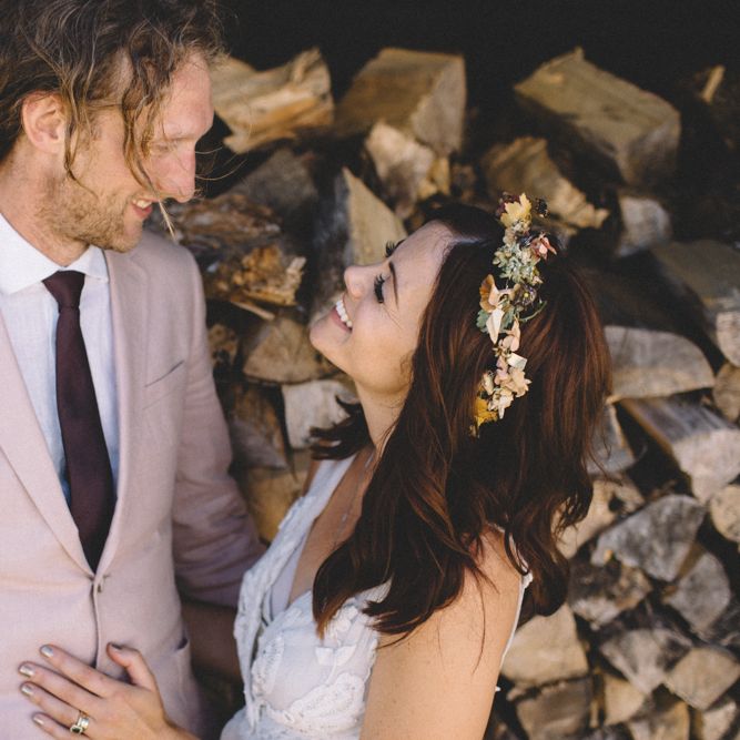 Groom In Pink Jacket  // Image By Carrie Lavers Photography