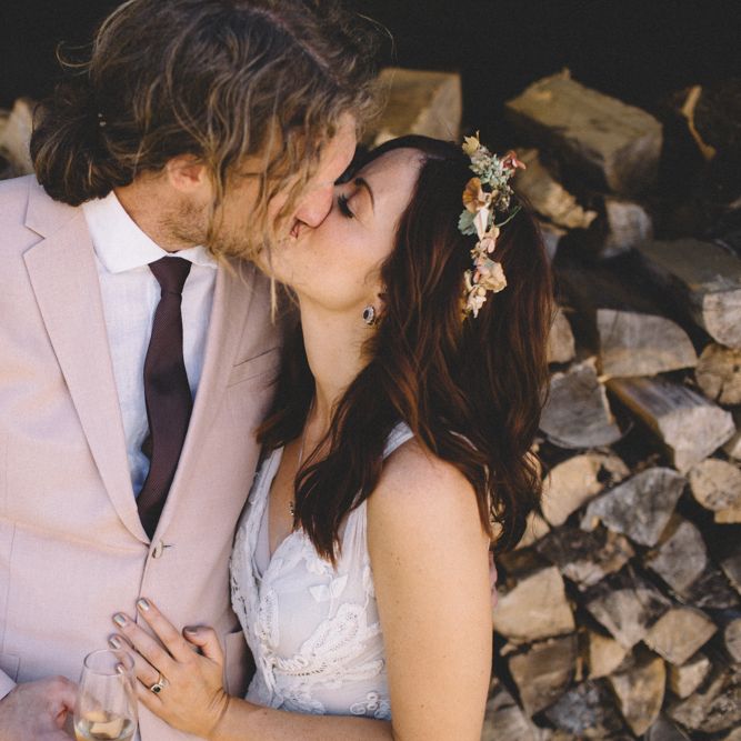 Groom In Pink Jacket  // Image By Carrie Lavers Photography