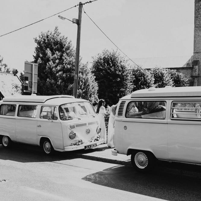 VW camper van wedding cars for August 2020 wedding