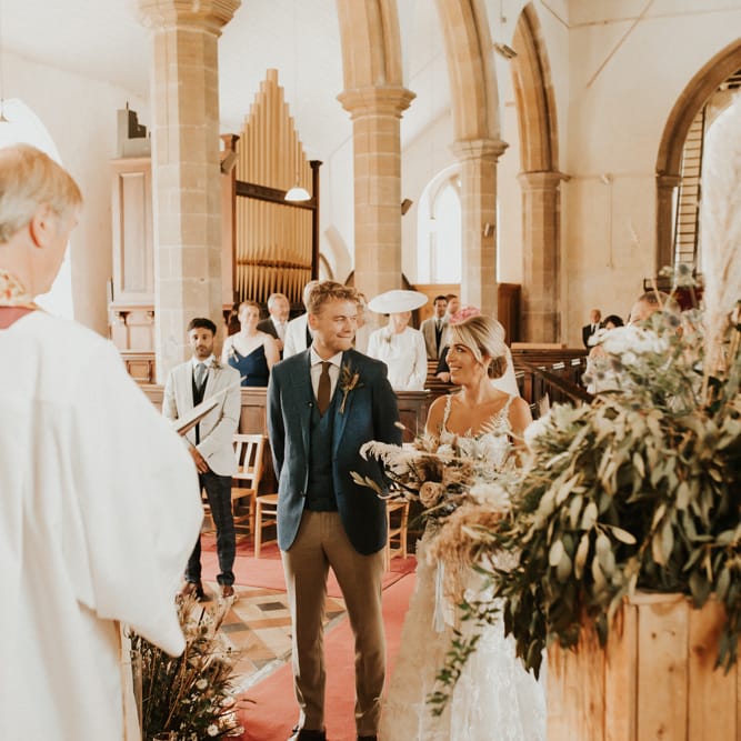 August 2020 wedding ceremony in a church