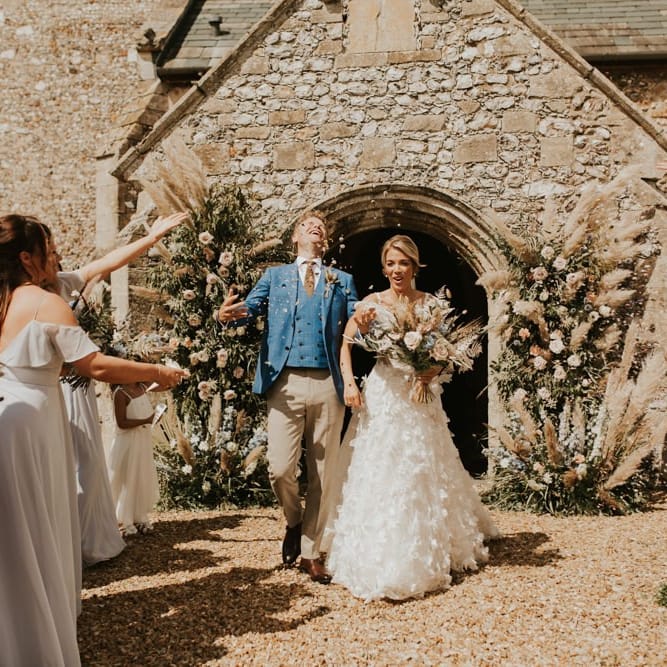 Confetti moment outside the church