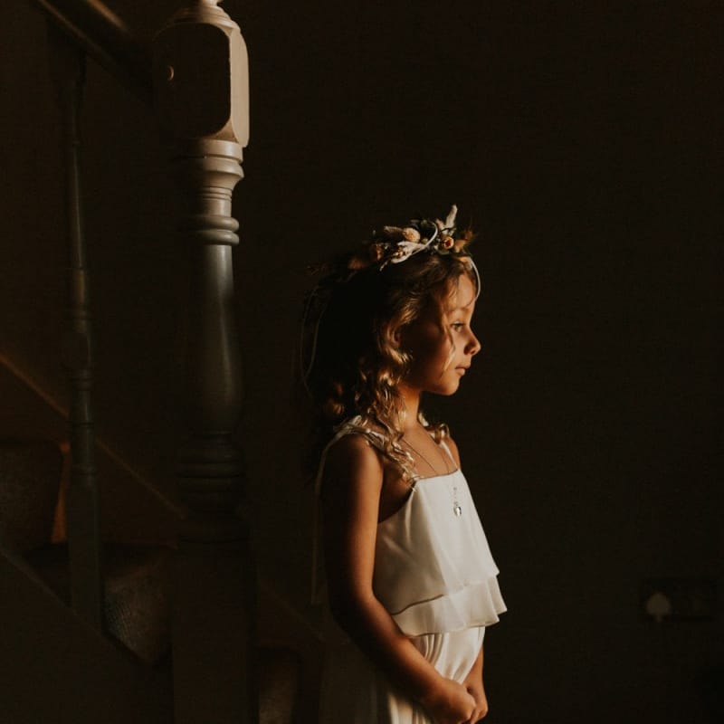 Flower girl in strappy dress