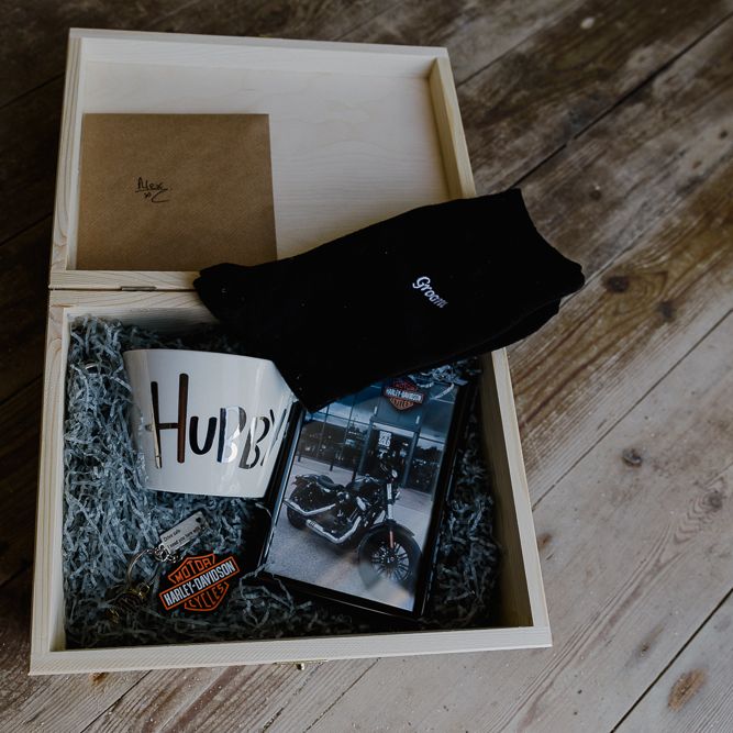 Grooms Harley Davidson Wedding Morning Gift | Lusty Glaze Beach Wedding Newquay Cornwall | Alexa Poppe Photography