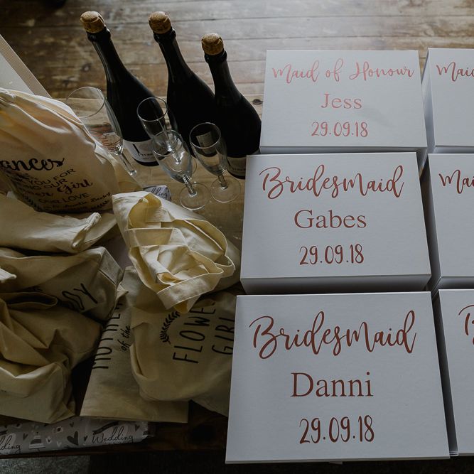Bridesmaid Gift Boxes | Lusty Glaze Beach Wedding Newquay Cornwall | Alexa Poppe Photography