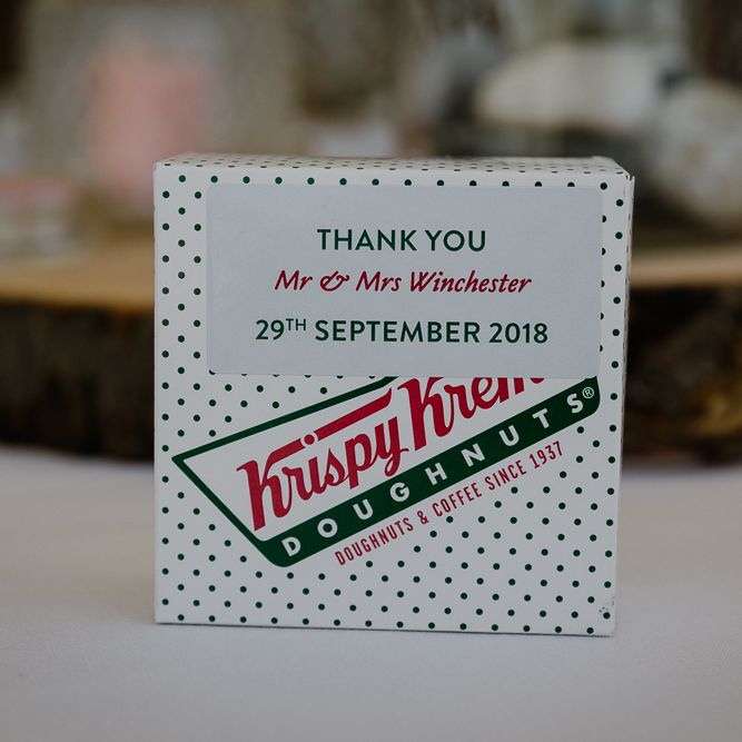Krispy Kreme Doughnut Wedding Favour | Lusty Glaze Beach Wedding Newquay Cornwall | Alexa Poppe Photography