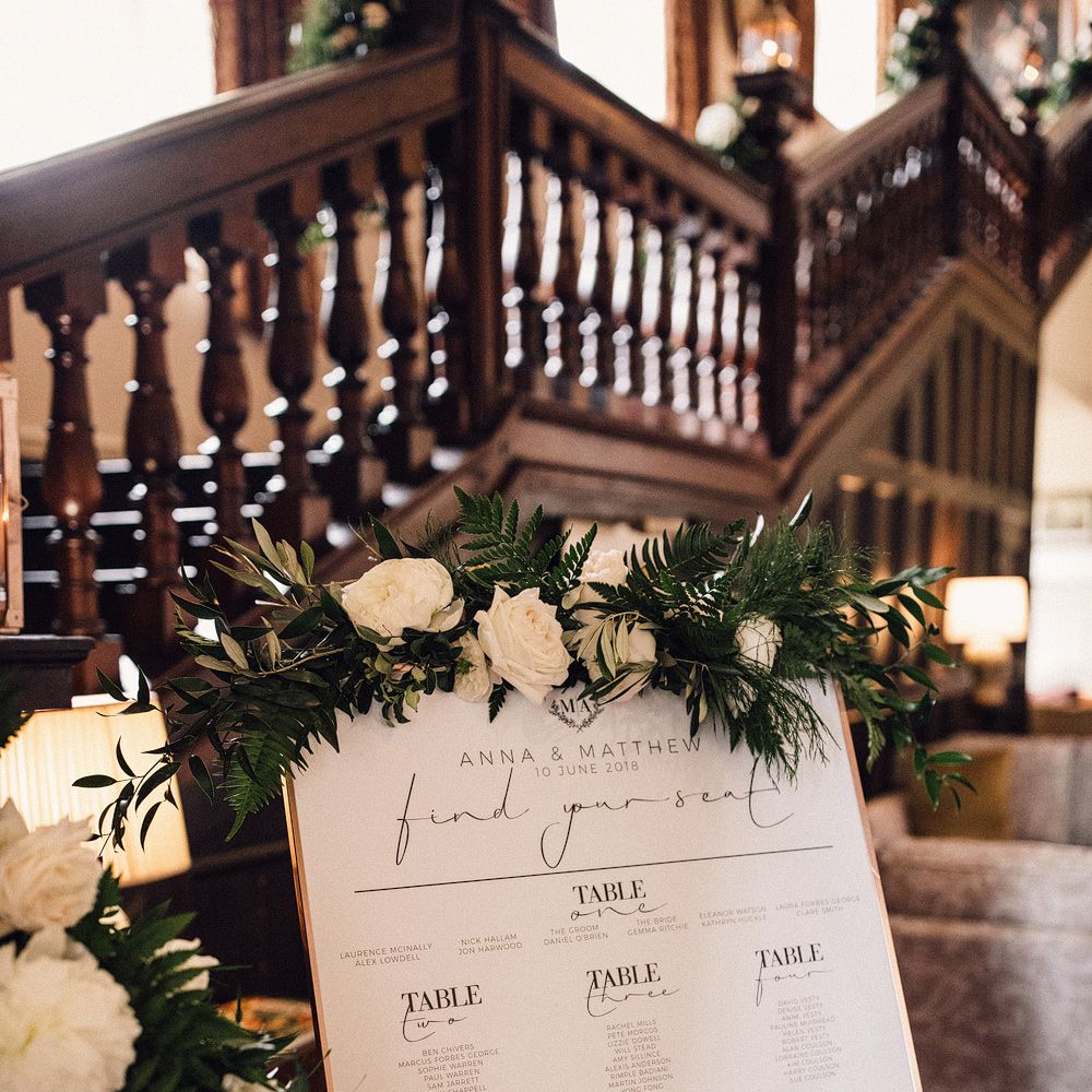 Monochrome Table Plan // Image By Samuel Docker Photography