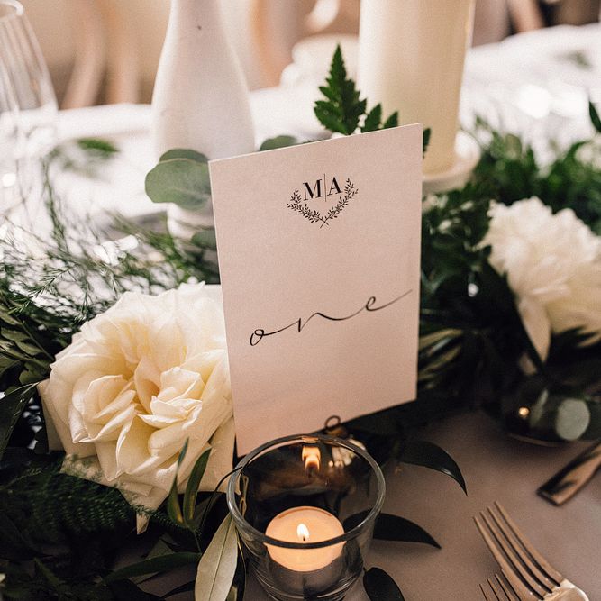 Grey, Ivory &amp; Green Wedding Decor // Image By Samuel Docker Photography