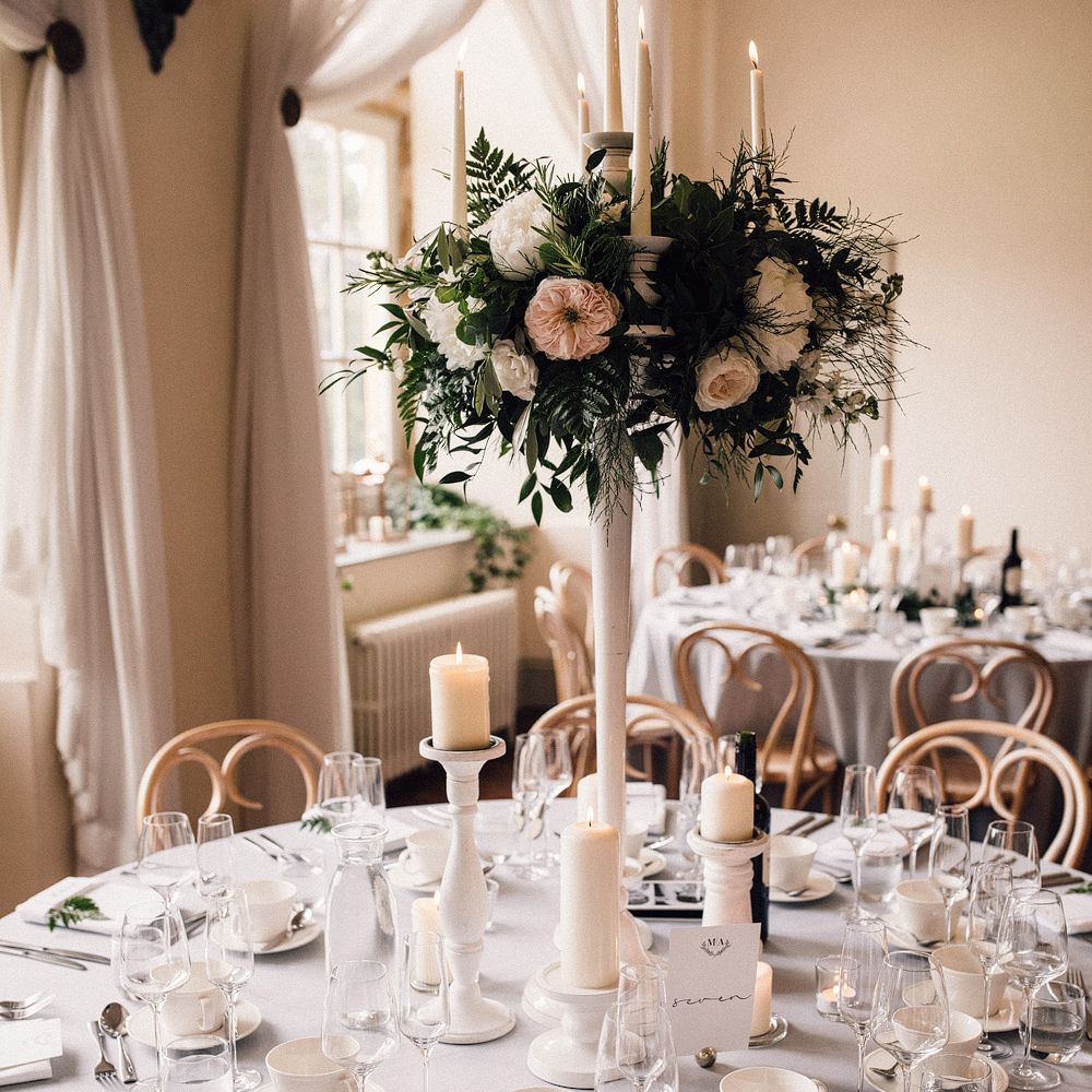 Grey, Ivory &amp; Green Wedding Decor // Image By Samuel Docker Photography