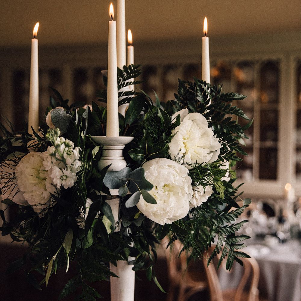 Grey, Ivory &amp; Green Wedding Decor // Image By Samuel Docker Photography