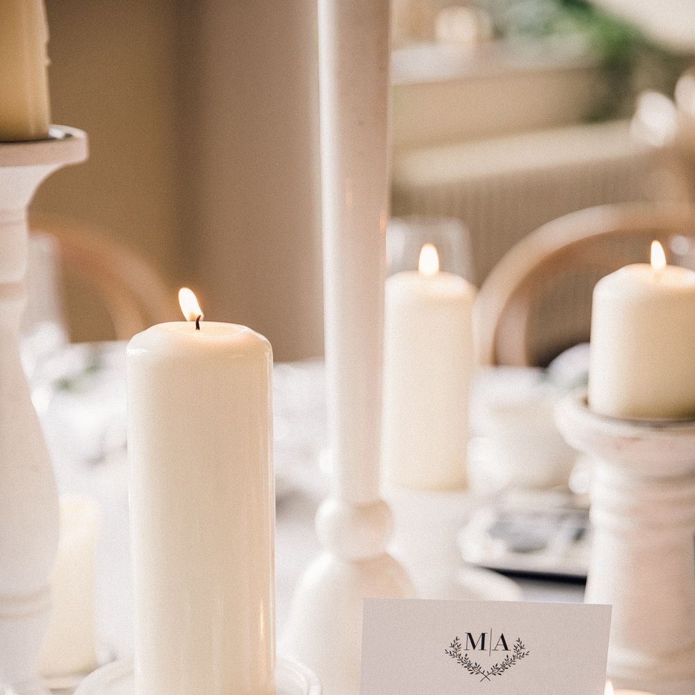 Grey, Ivory &amp; Green Wedding Decor // Image By Samuel Docker Photography