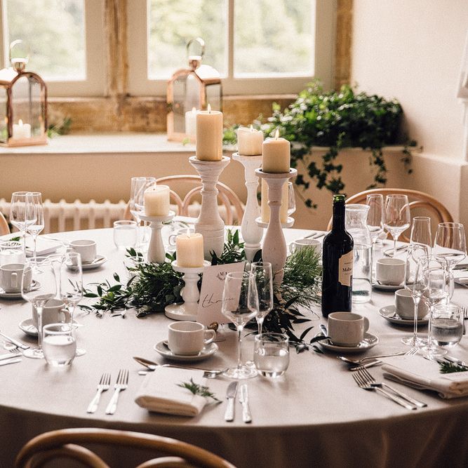 Grey, Ivory &amp; Green Wedding Decor // Image By Samuel Docker Photography