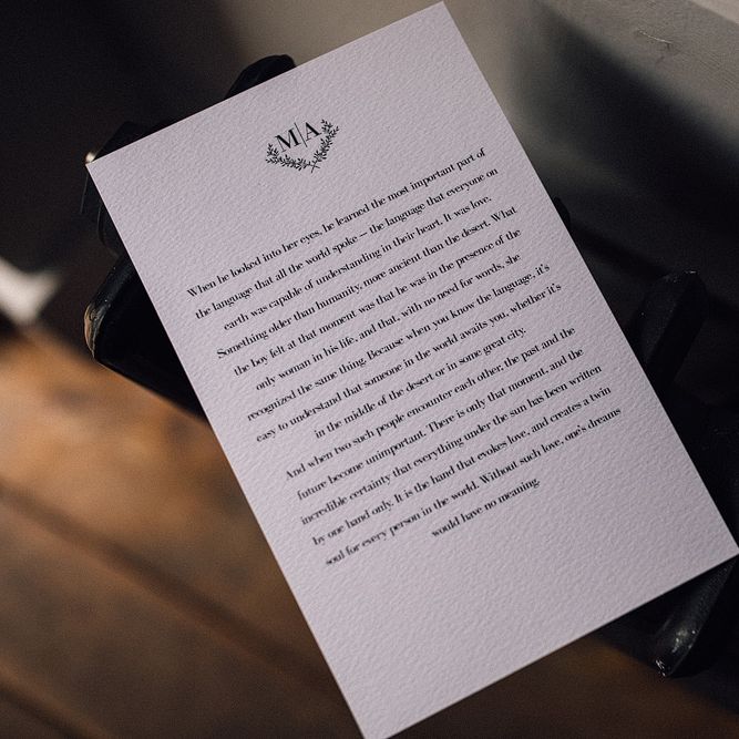 Wedding Reading // Image By Samuel Docker Photography