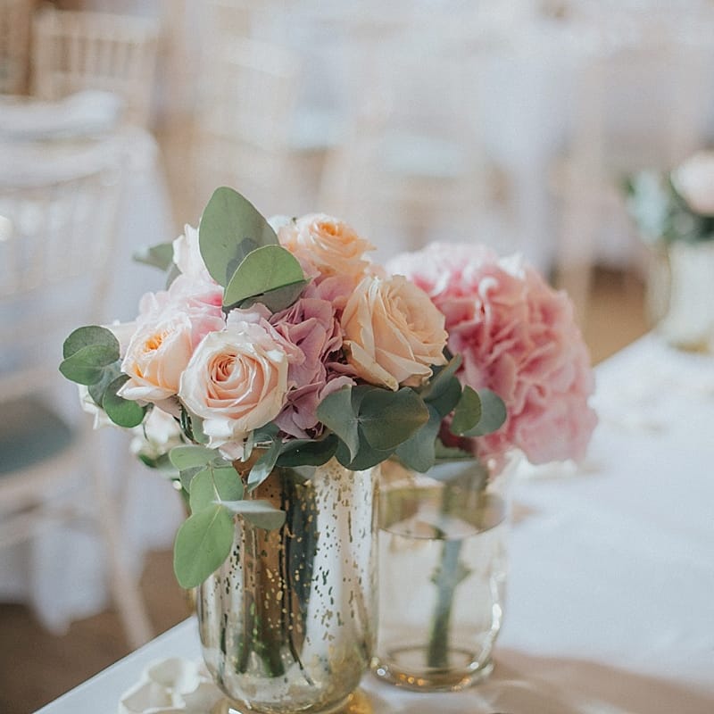 Pink Rose Wedding Flowers | Pastel Pink &amp; Mint Green Wedding at Granary Estates Suffolk | Julia &amp; You Photography