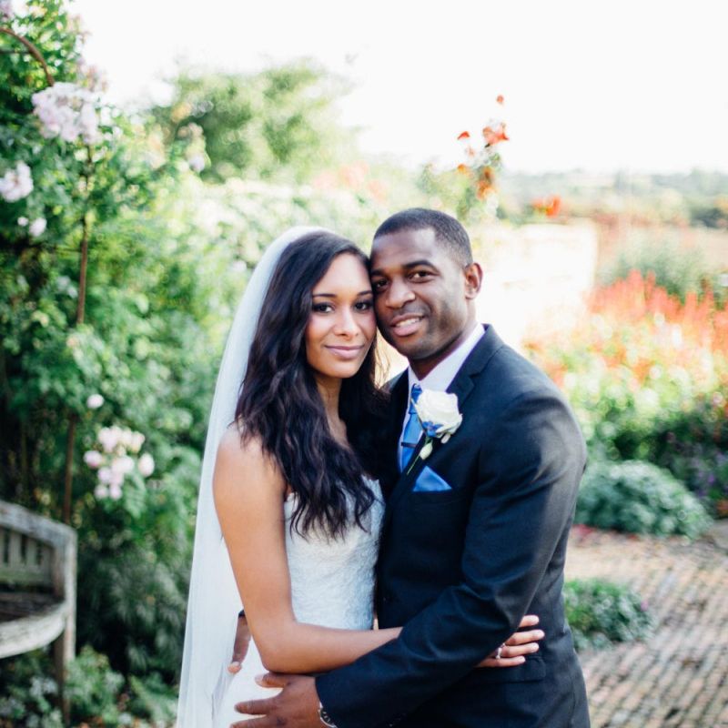 Black bride and groom at classic Crockwell Farm wedding