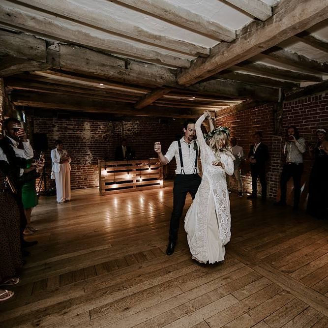 Bride and groom first dance