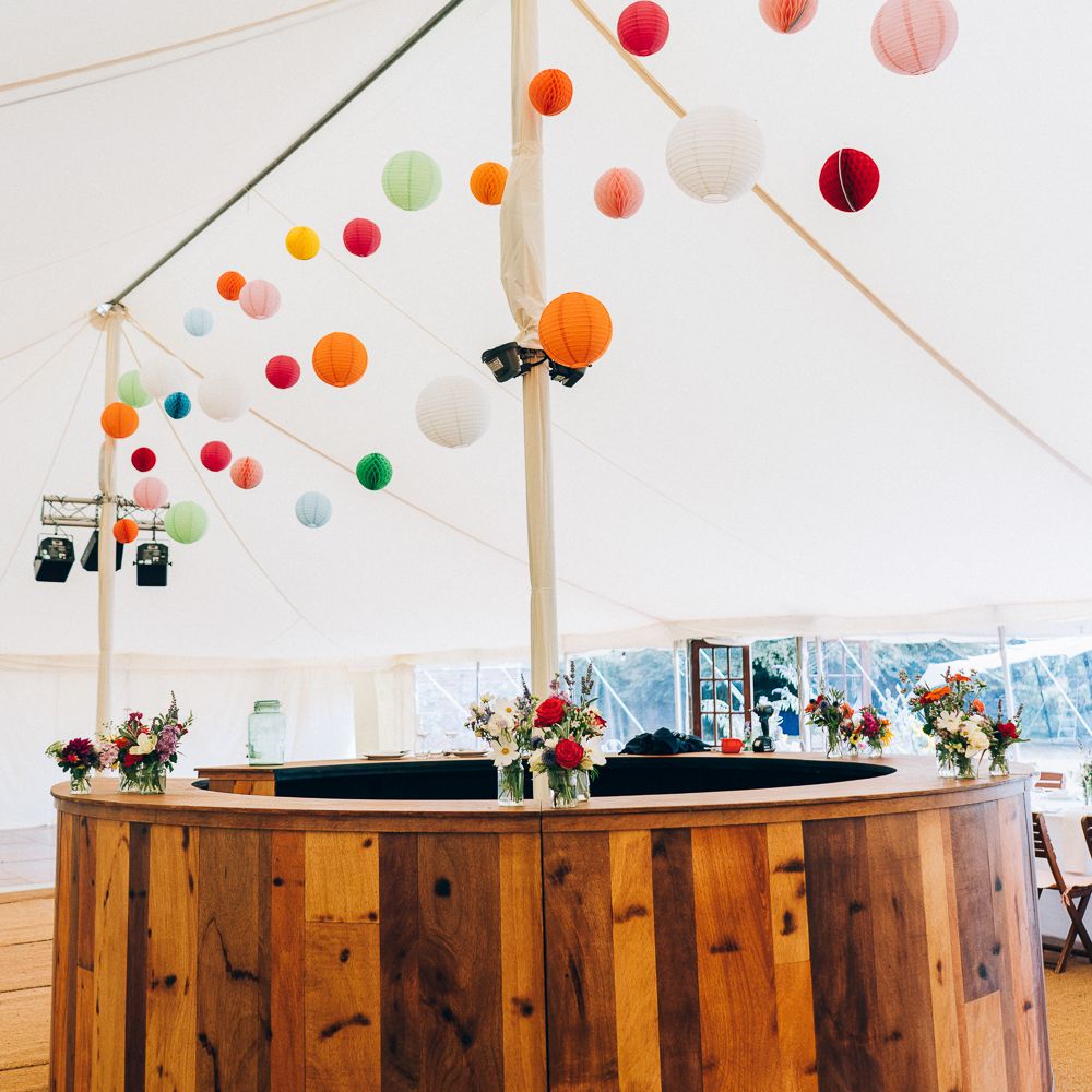 Coloured Lanterns For Marquee Wedding // Image By Casey Avenue Photography