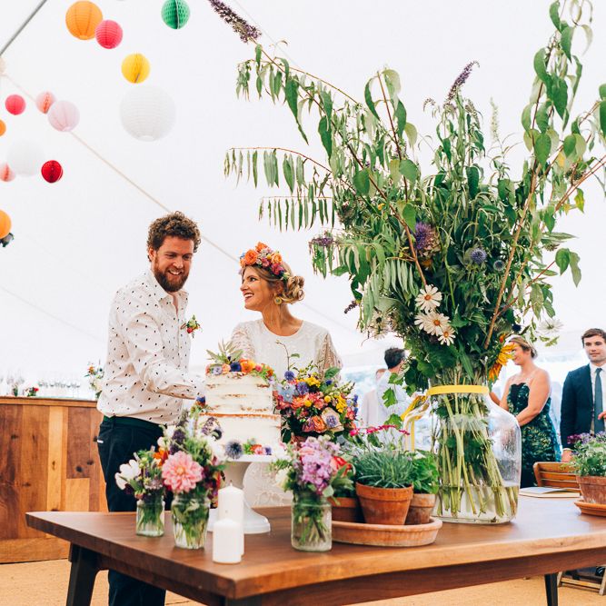Wildflower Wedding With Naked Cake // Images By Casey Avenue Photography