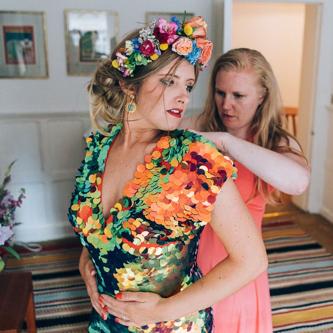 Bride In Sequinned Jumpsuit // Images By Casey Avenue Photography