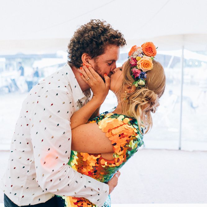 Bride In Sequinned Jumpsuit // Images By Casey Avenue Photography