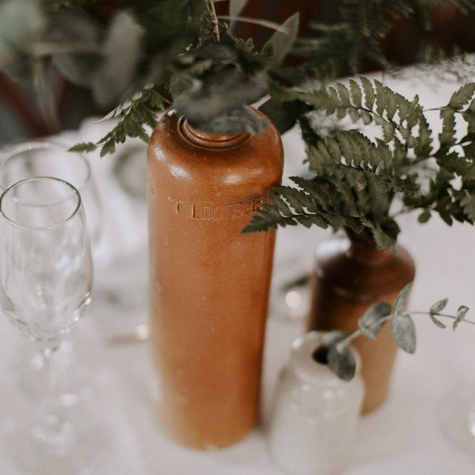 White Linen &amp; Green Foliage For Wedding Reception // Images By Grace Elizabeth Photo And Film