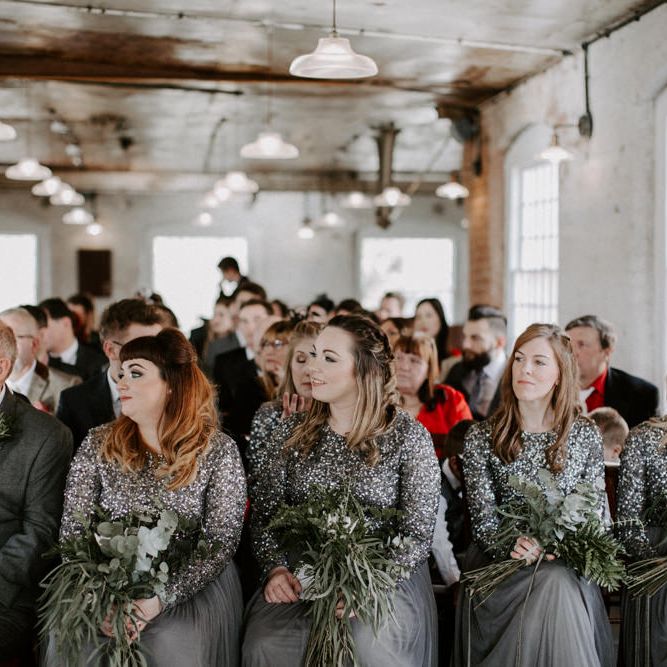 Bridesmaids In Charcoal Grey // Images By Grace Elizabeth Photo And Film