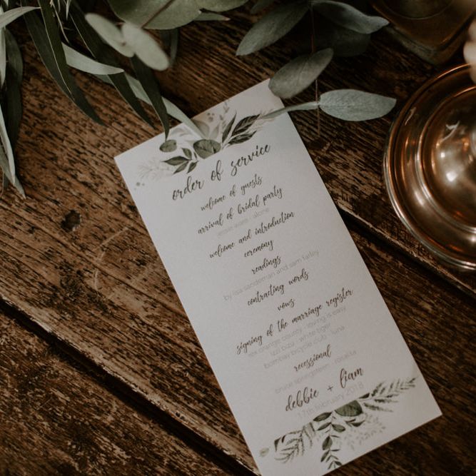 Foliage Motif Wedding Stationery  // Images By Grace Elizabeth Photo And Film